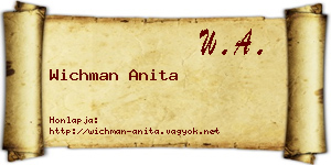 Wichman Anita névjegykártya