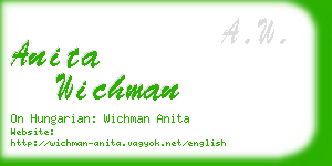 anita wichman business card